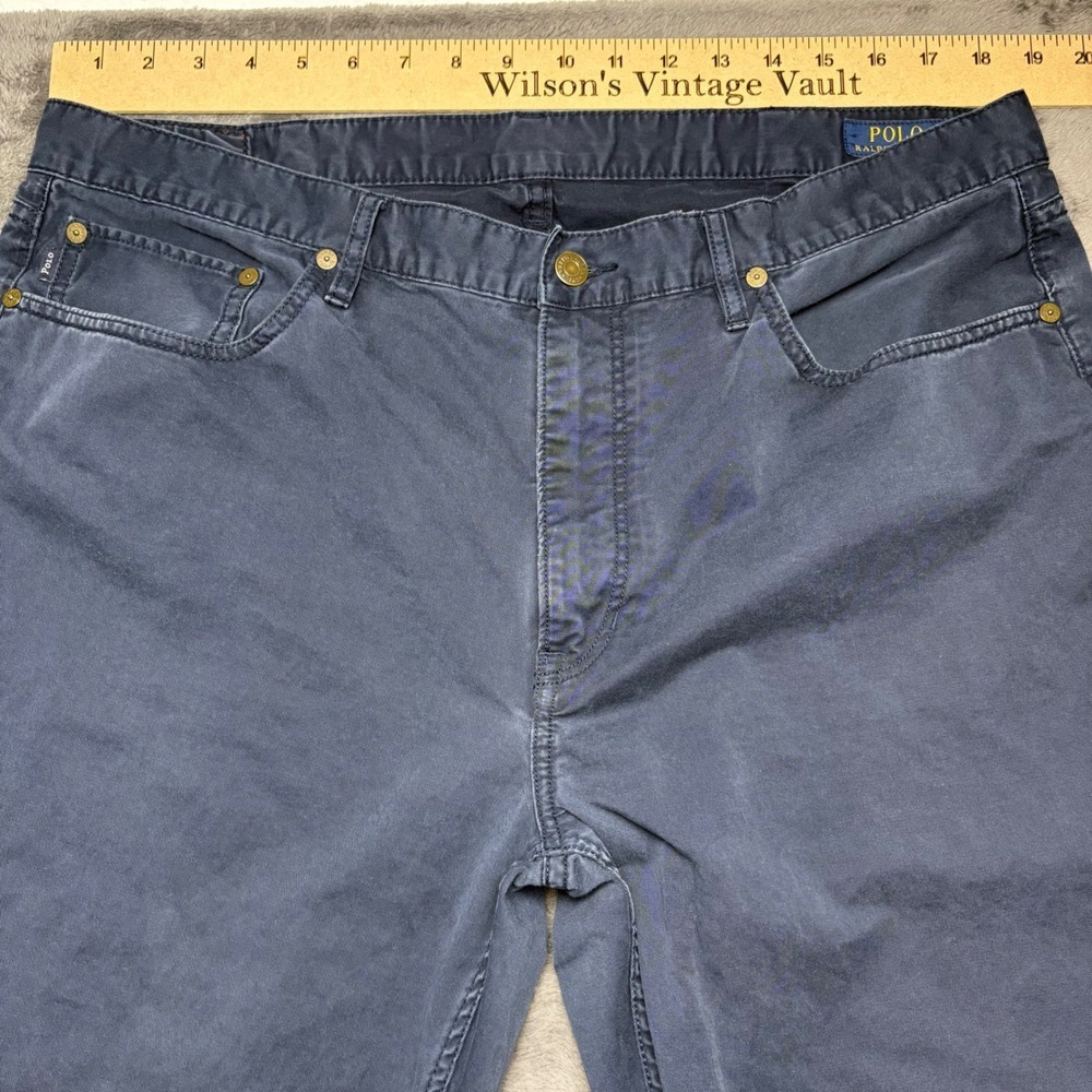 Polo Ralph Lauren Pants Men 38 Navy Blue Chino Straight Leg 5-Pocket Stretch - Picture 10 of 16